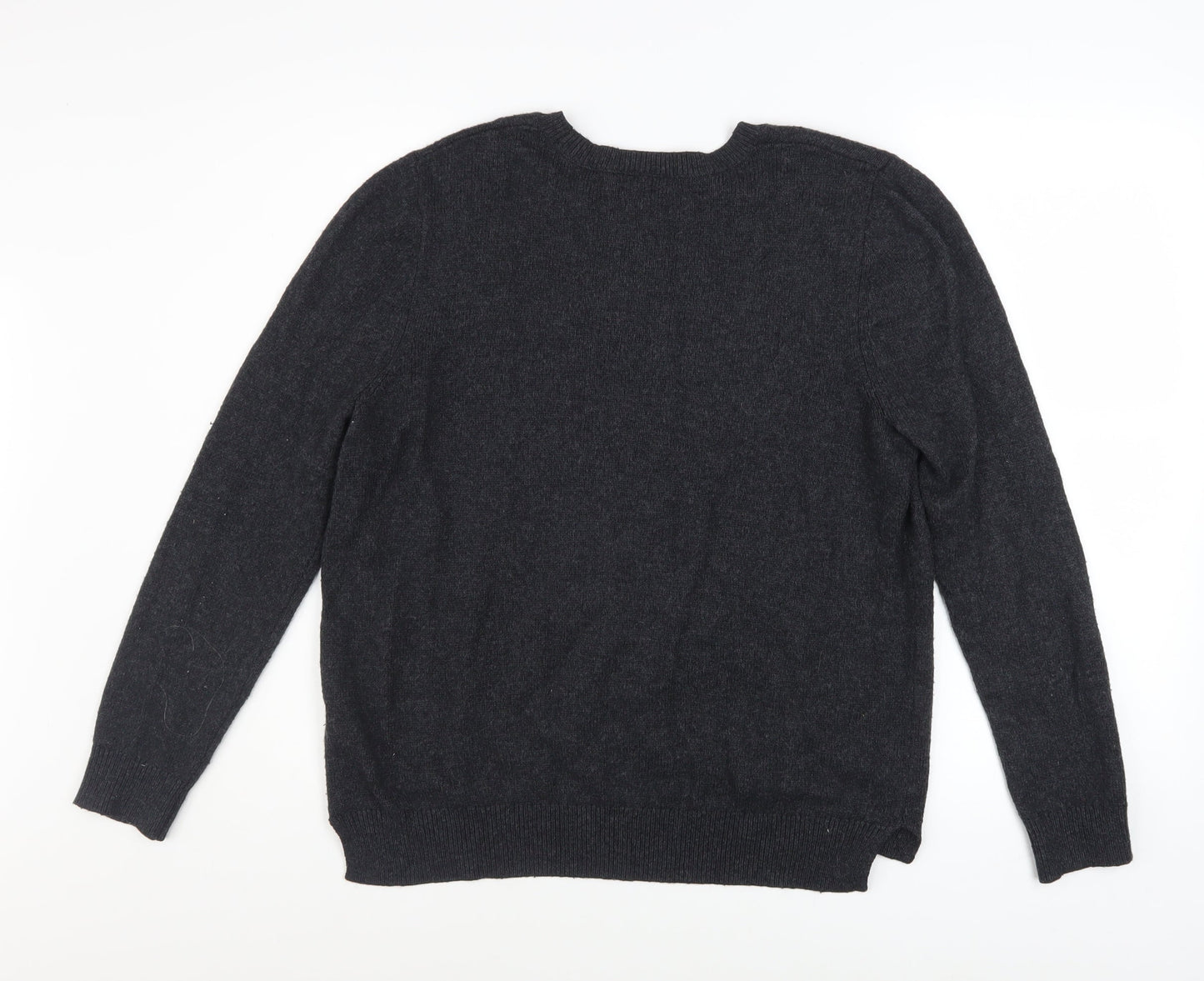 Topshop Women Black Embellished Angora Blend Crew Neck Jumper Size 10