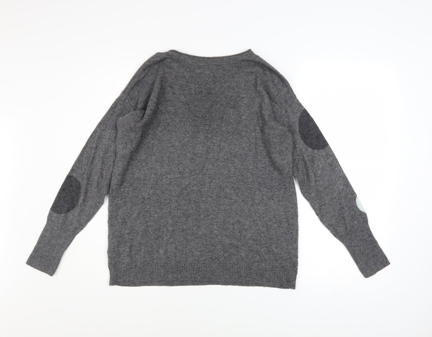 White Stuff Womens Grey Polka Dot Lambswool Jumper UK 10