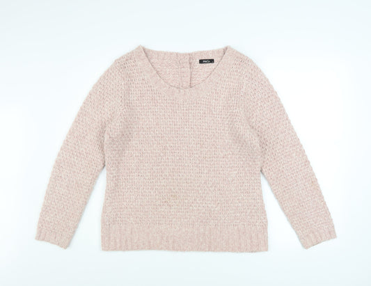 M&Co Women’s Pink Chunky Knit Acrylic Pullover Jumper Size M