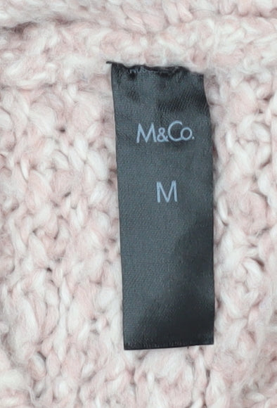 M&Co Women’s Pink Chunky Knit Acrylic Pullover Jumper Size M
