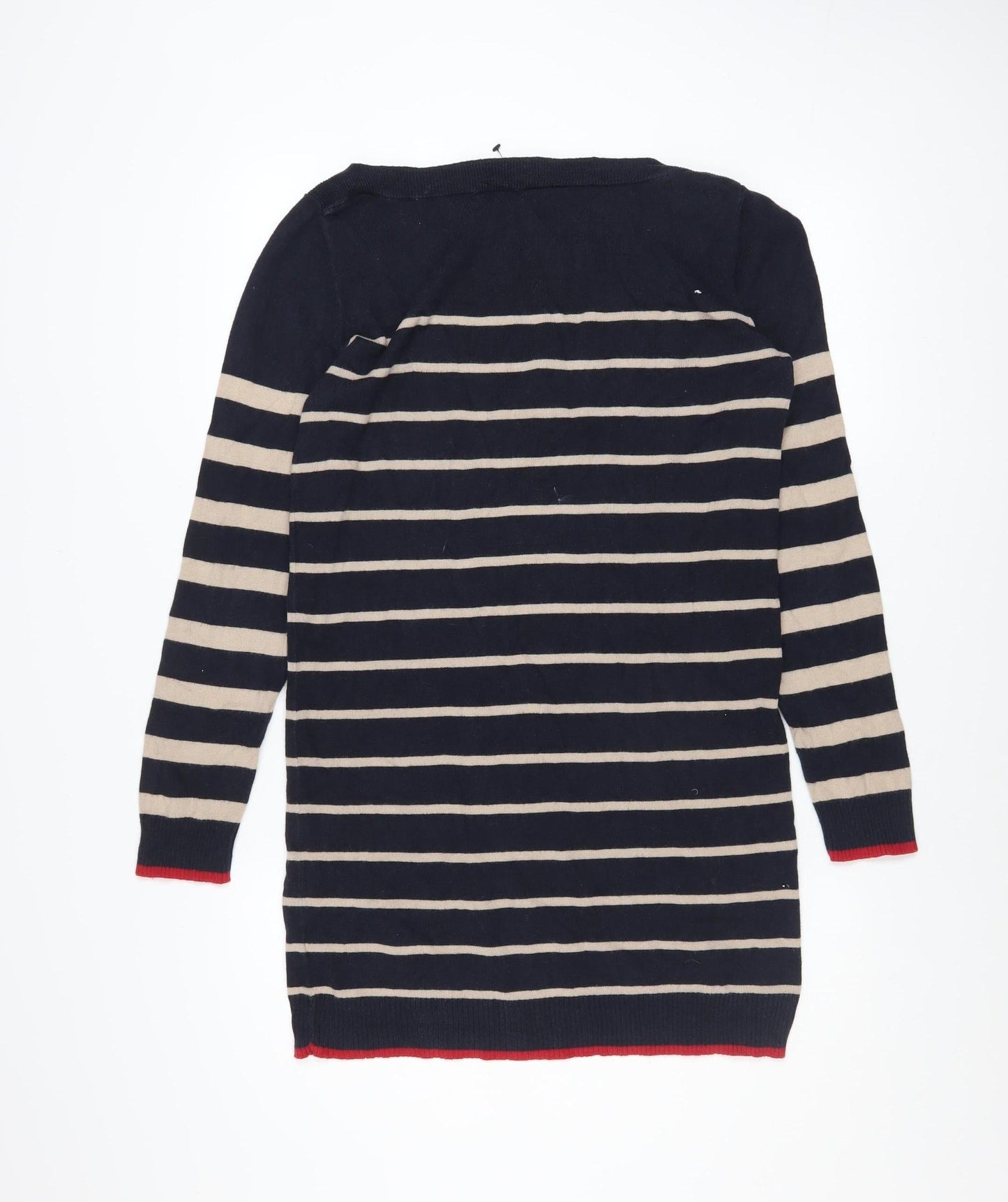 Oasis Women Blue Striped Jumper Dress M Long Sleeve Knit Casual