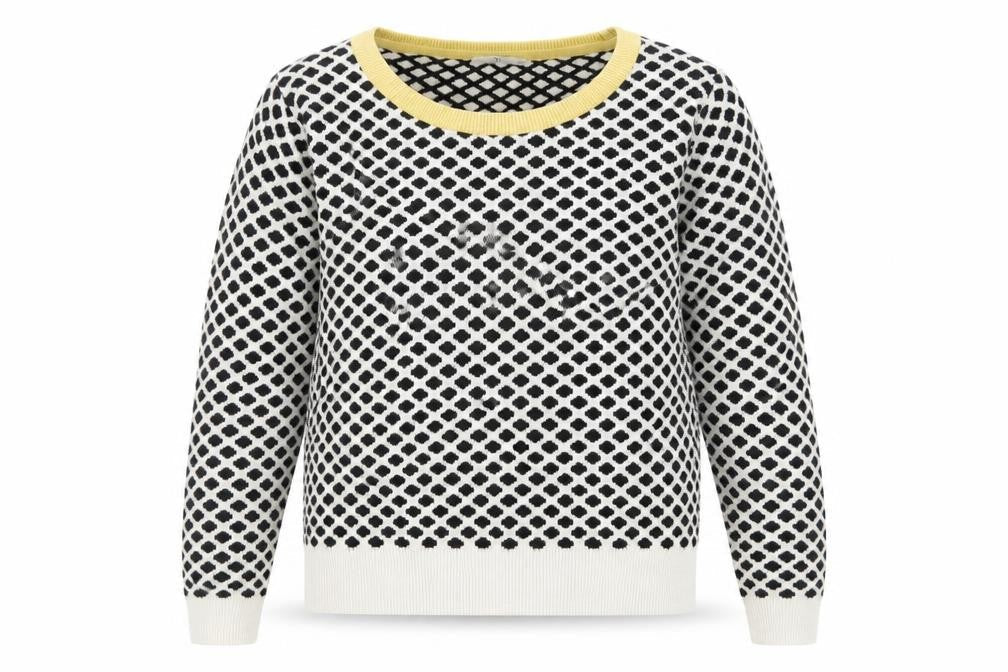 Tu Women's Black & White Geometric Knit Jumper Size 12