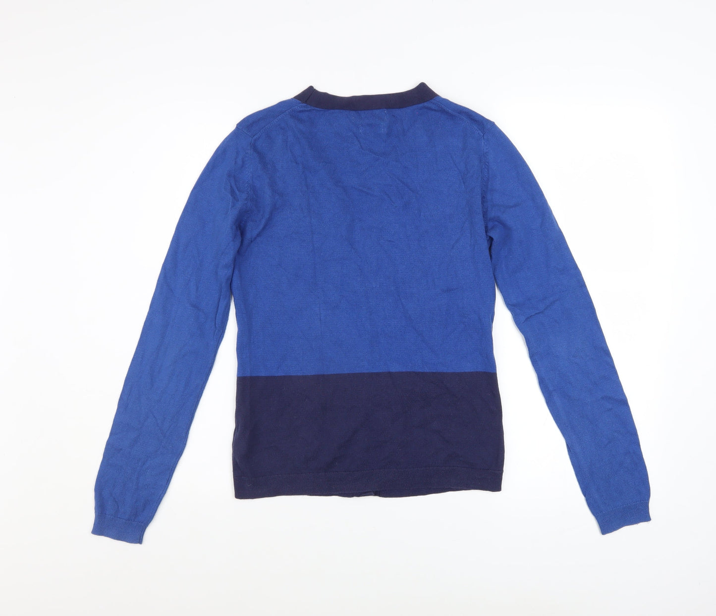 Van Heusen Women's Blue Cotton Cardigan S V-Neck Long Sleeve
