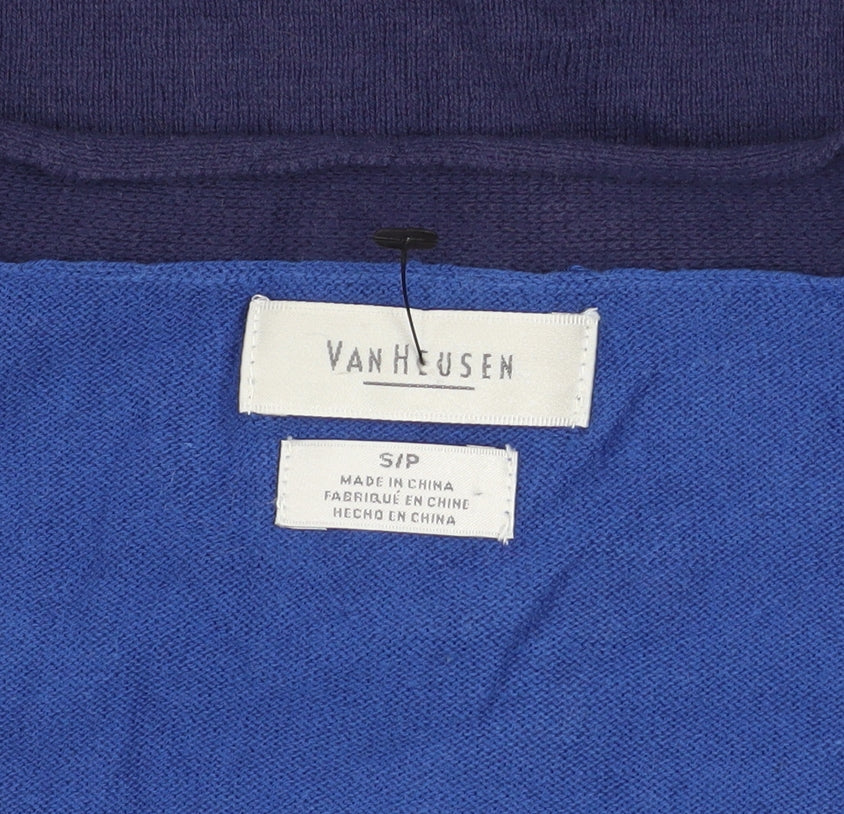 Van Heusen Women's Blue Cotton Cardigan S V-Neck Long Sleeve