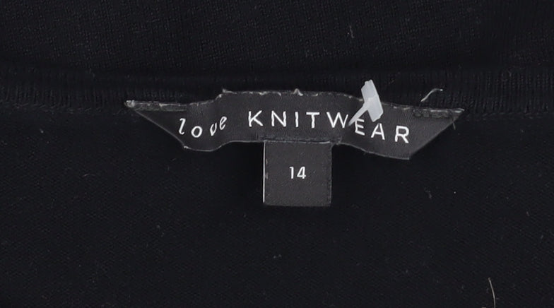 Love Knitwear Women's Black Embellished Star Jumper Size 14