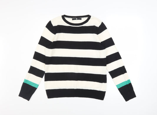 V by Very Women’s Black and White Striped Jumper Size 12