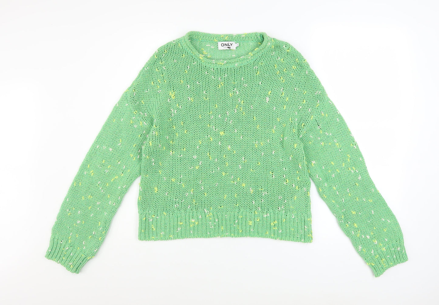 ONLY Womens Green Chunky Knit Crew Neck Jumper Size S