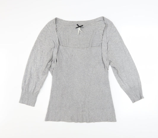 Next Women’s Grey Boat Neck Knit Shrug Jumper Size 20