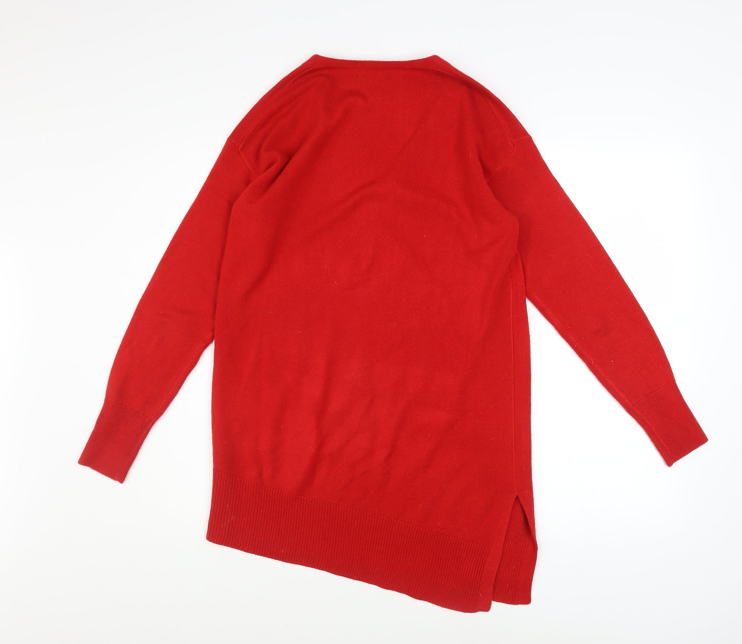 Very Women's Red V-Neck Long Sleeve Pullover Jumper Size B