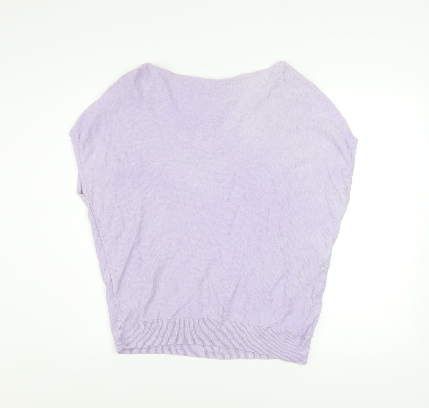 Mint Velvet Womens Purple Knit Boat Neck Short Sleeve Pullover Jumper M