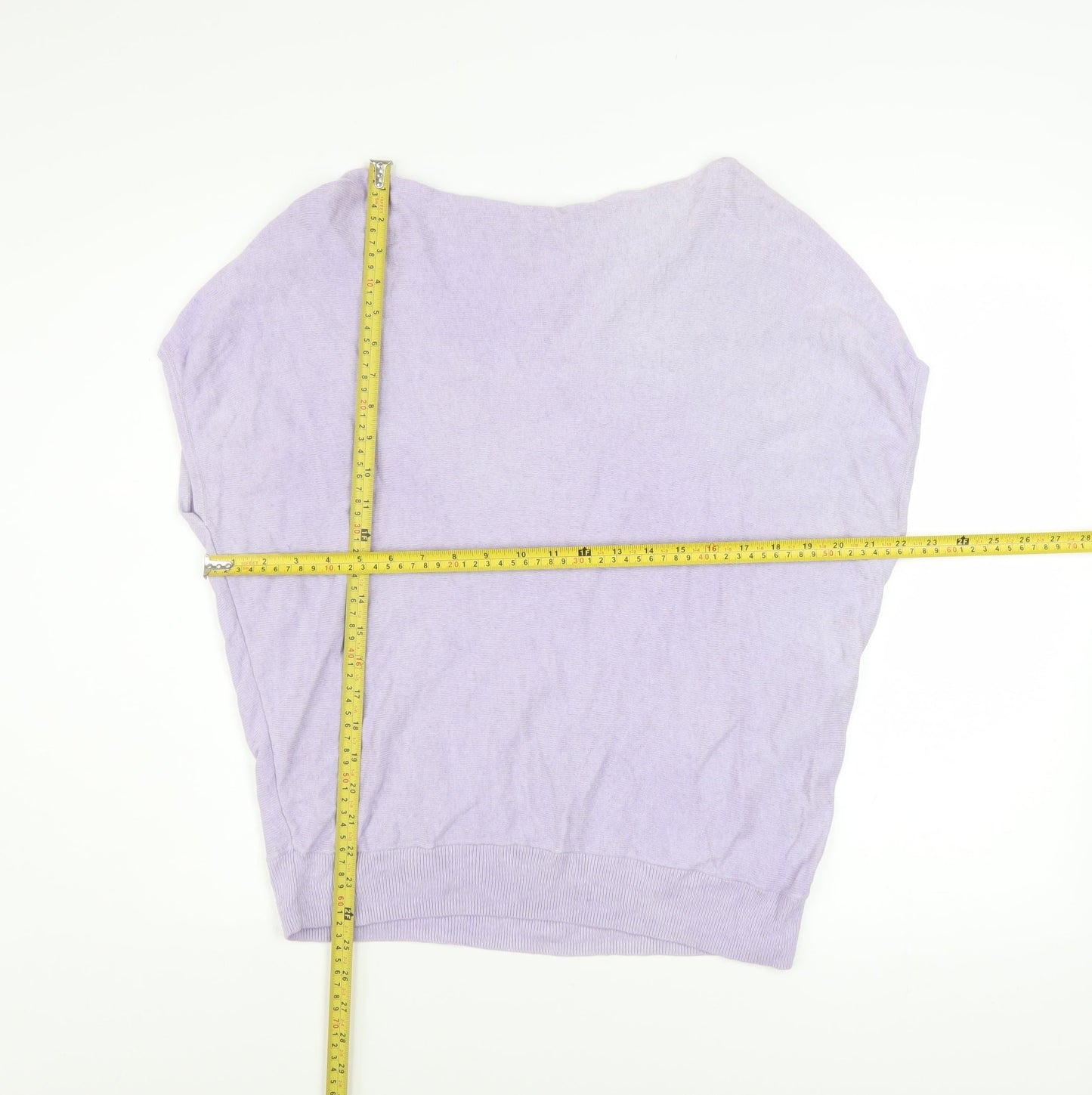 Mint Velvet Womens Purple Knit Boat Neck Short Sleeve Pullover Jumper M