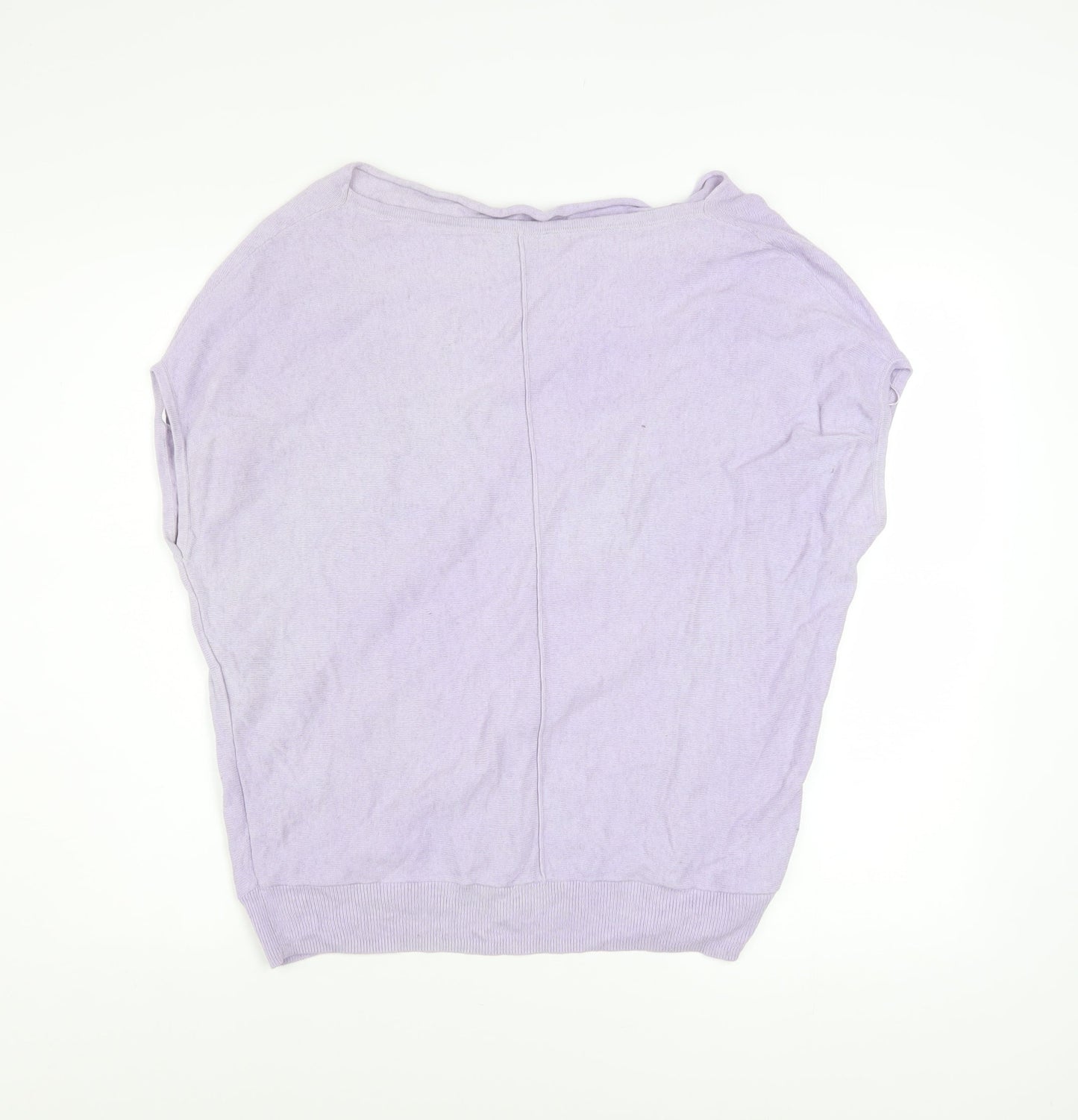 Mint Velvet Womens Purple Knit Boat Neck Short Sleeve Pullover Jumper M