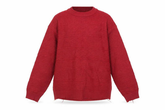 Marks & Spencer Men’s Red Knit Acrylic Jumper S Crew Neck Vintage