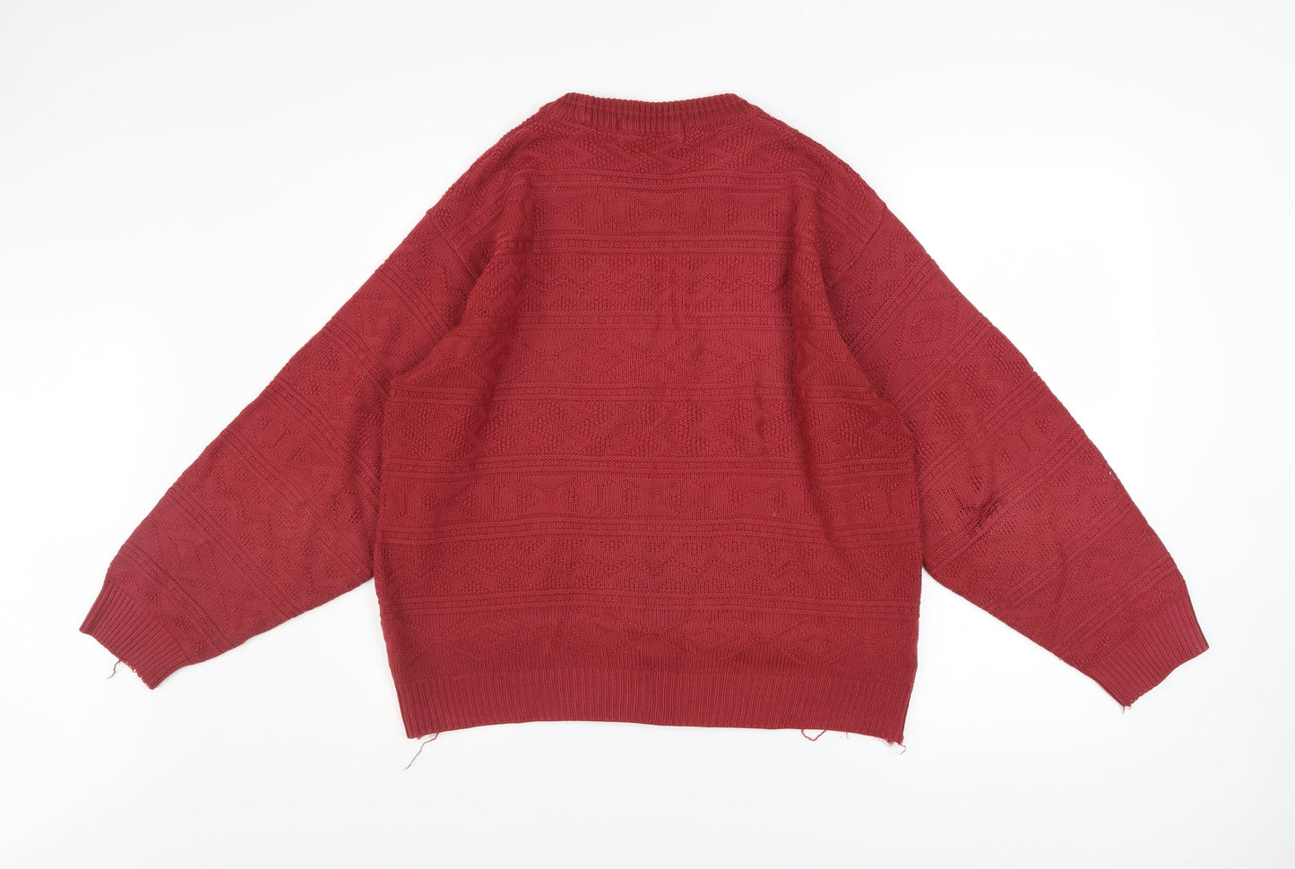 Marks and Spencer Men’s Red Knit Acrylic Jumper S Crew Neck Vintage