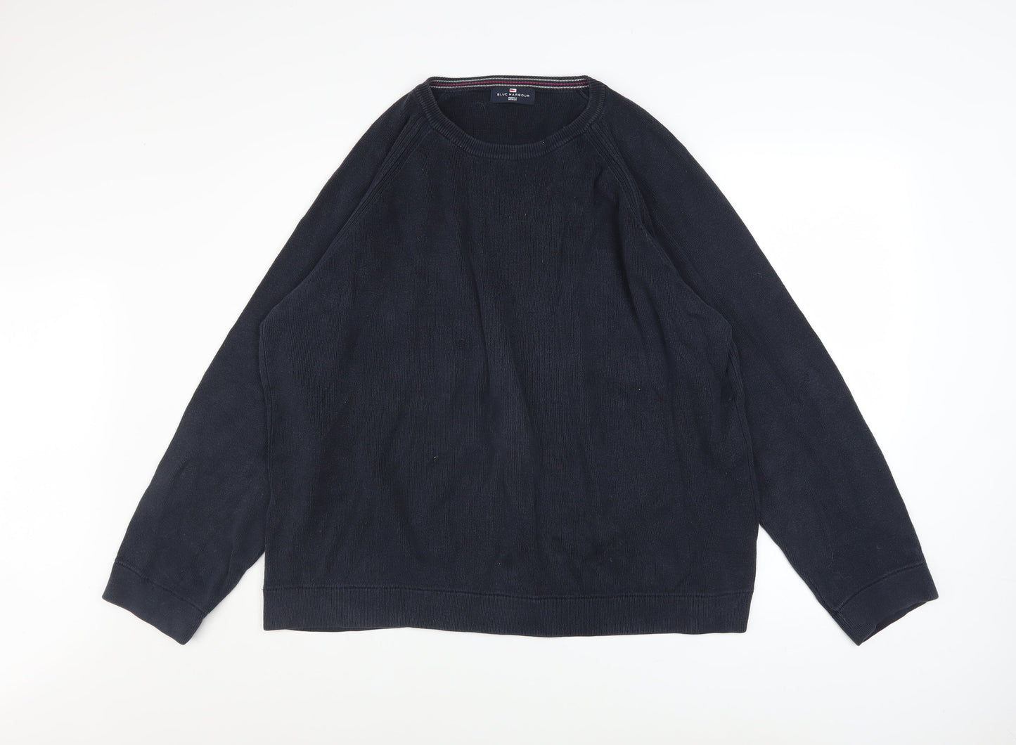 Marks and Spencer Men's Blue XL Cotton Crew Neck Jumper