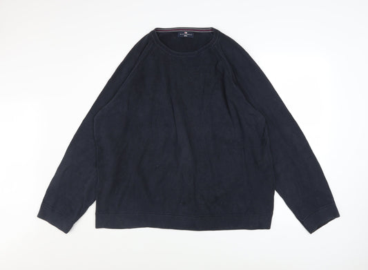 Marks and Spencer Men's Blue XL Cotton Crew Neck Jumper