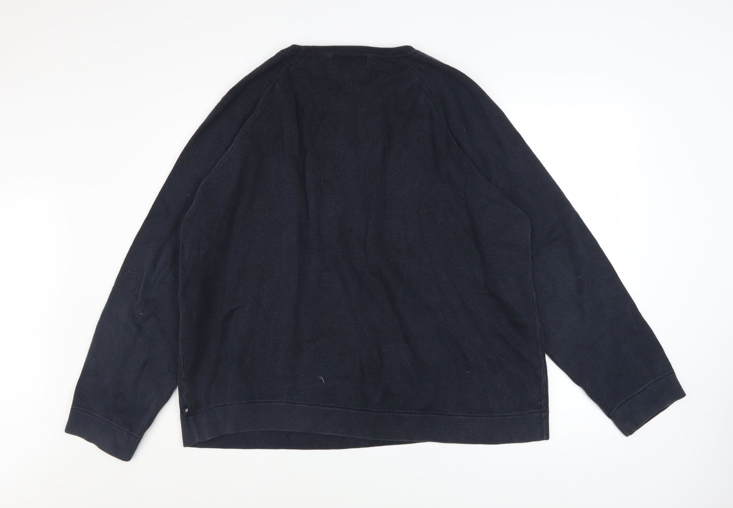 Marks and Spencer Men's Blue XL Cotton Crew Neck Jumper