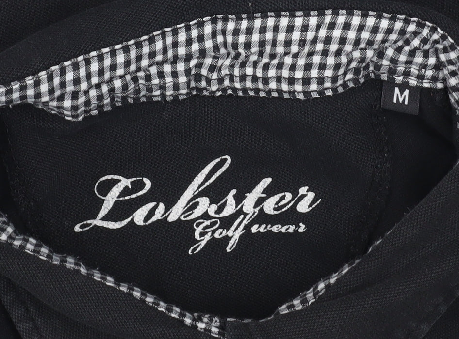 Lobster Women Black M Polo Shirt Collared Stretch Cotton Golf Top