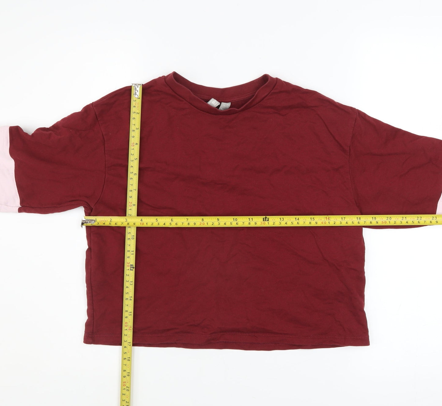 ASOS Women Burgundy Colourblock Long Sleeve Pullover Sweatshirt UK 8