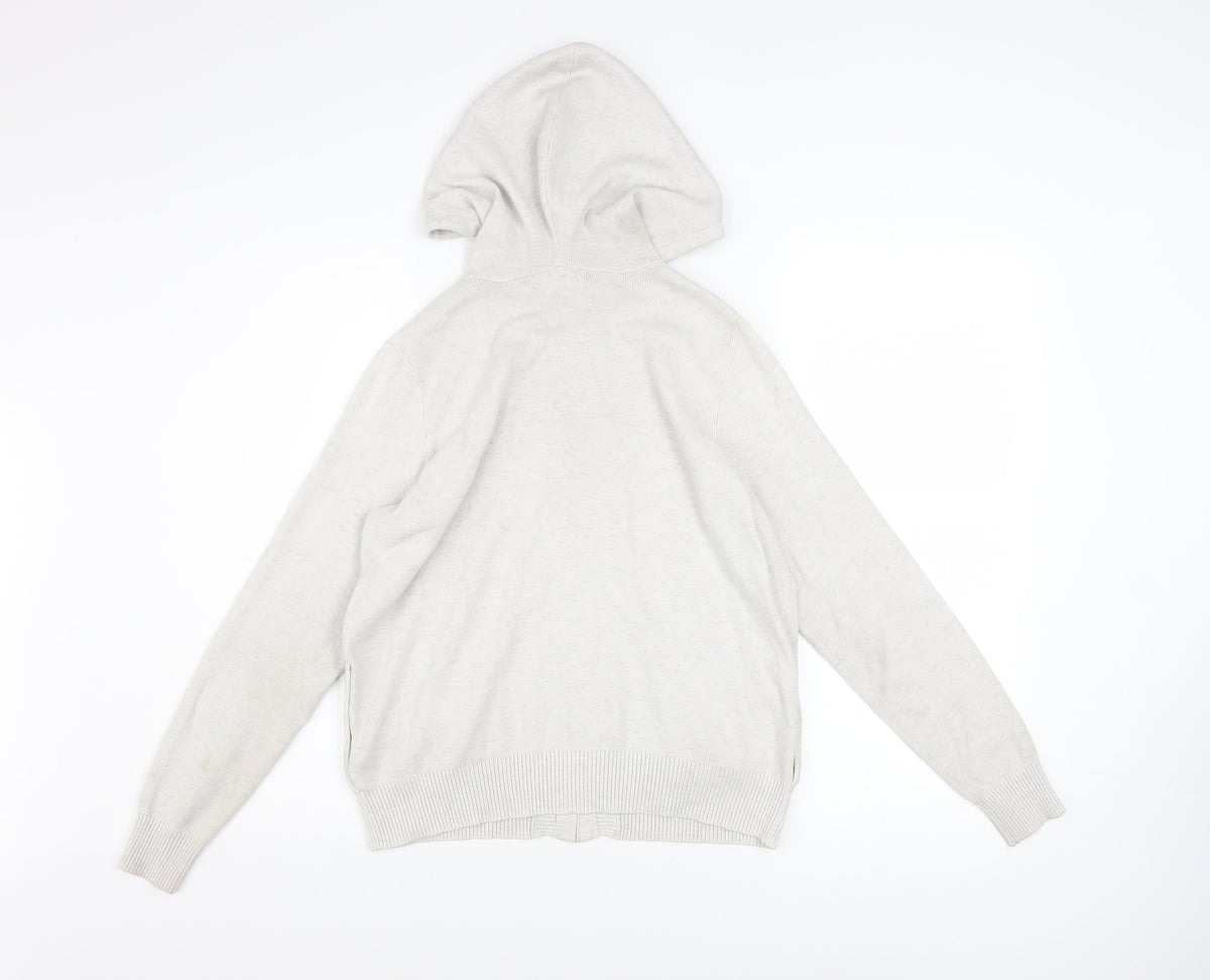 Marks & Spencer Women’s Light Grey Hooded Zip Jacket Size S Regular Fit