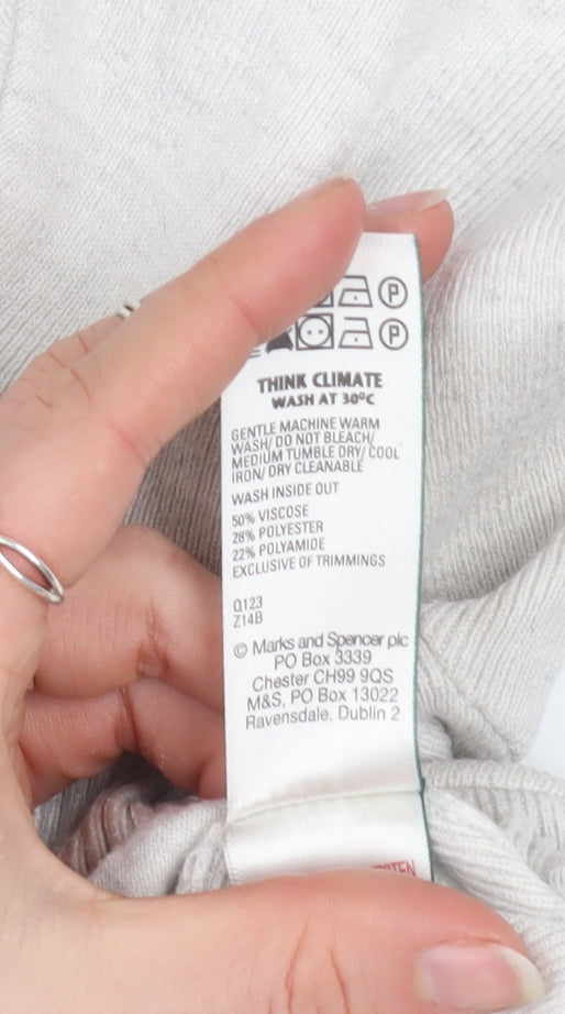 Marks & Spencer Women’s Light Grey Hooded Zip Jacket Size S Regular Fit