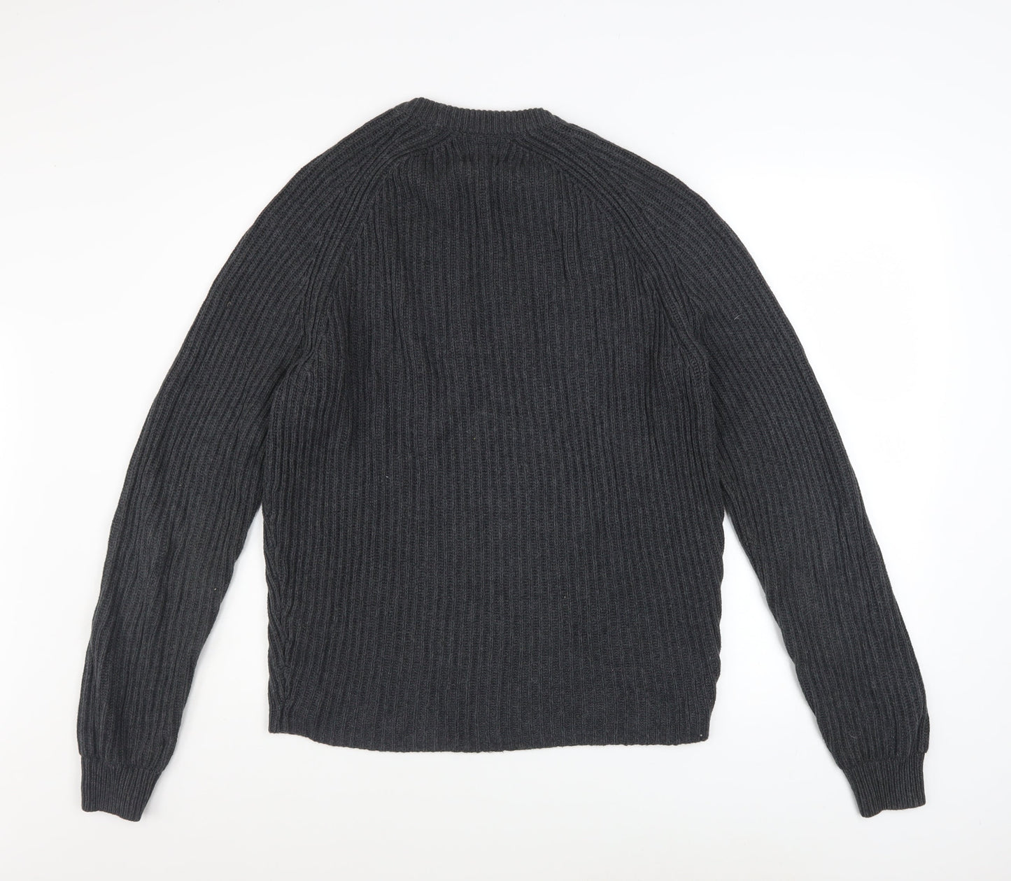 Jack Wills Men’s Grey Chunky Knit Cotton Pullover Jumper M