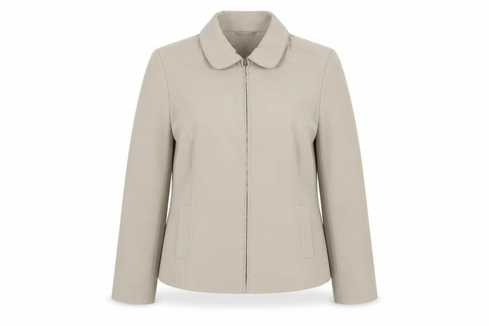 Bonmarché Women Beige Mid-Length Zip-Up Jacket Size 18