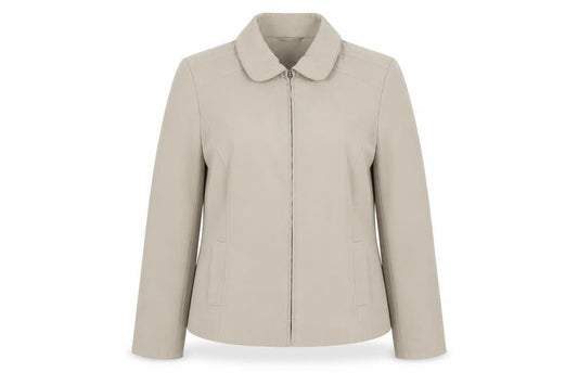 Bonmarché Women Beige Mid-Length Zip-Up Jacket Size 18