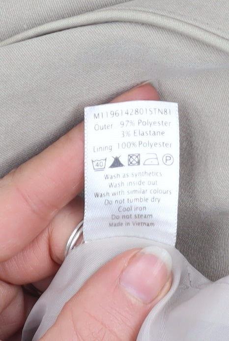 Bm Women Beige Mid-Length Zip-Up Jacket Size 18