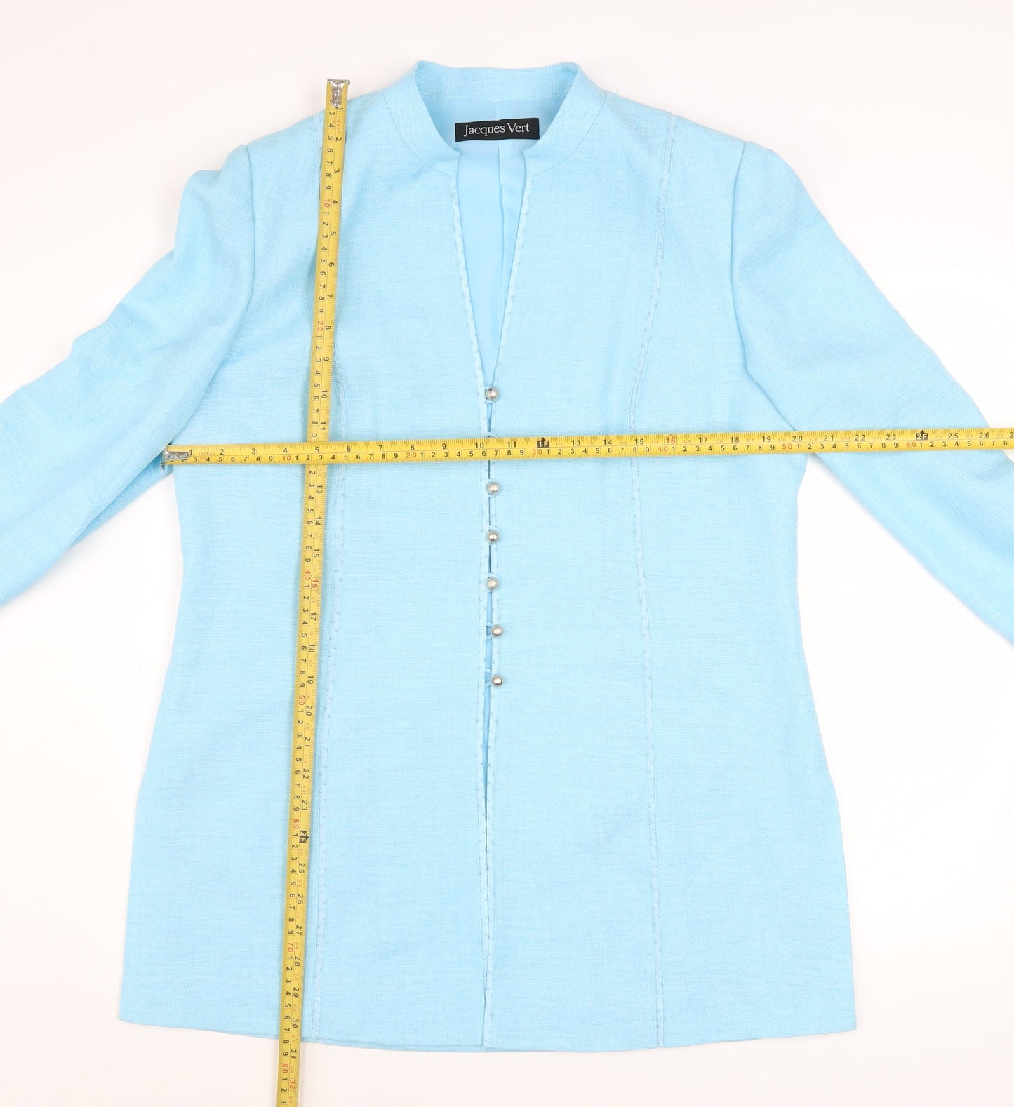 Jacques Vert Women's Blue Polyester Formal Blazer Jacket UK 14