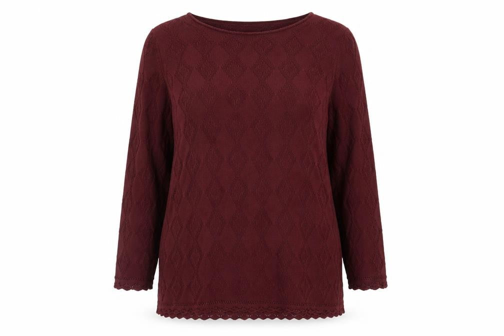 Marks & Spencer Women’s Red Textured Knit Jumper Size 14