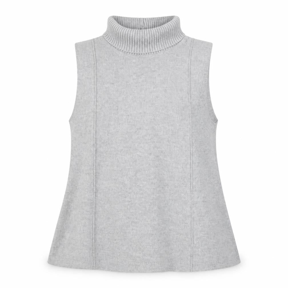 ZARA Women Grey Roll Neck Sleeveless Knit Vest M