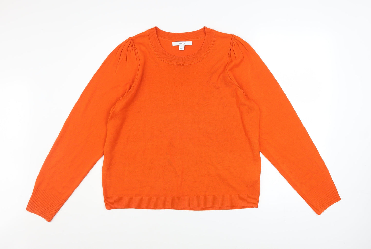 Next Women’s Orange Crew Neck Pullover Jumper L Long Sleeve Knit