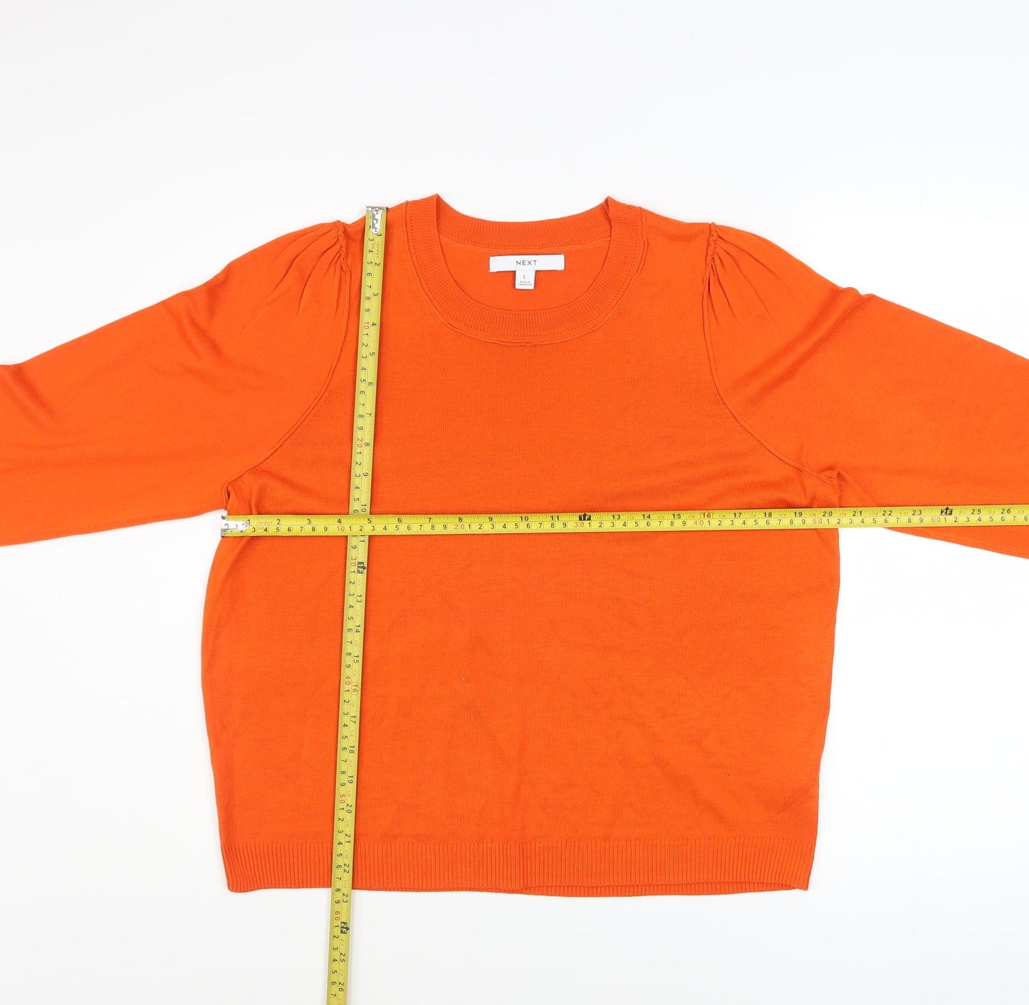 Next Women’s Orange Crew Neck Pullover Jumper L Long Sleeve Knit