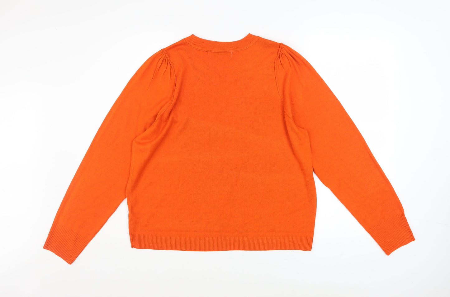 Next Women’s Orange Crew Neck Pullover Jumper L Long Sleeve Knit