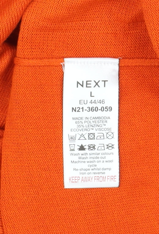Next Women’s Orange Crew Neck Pullover Jumper L Long Sleeve Knit