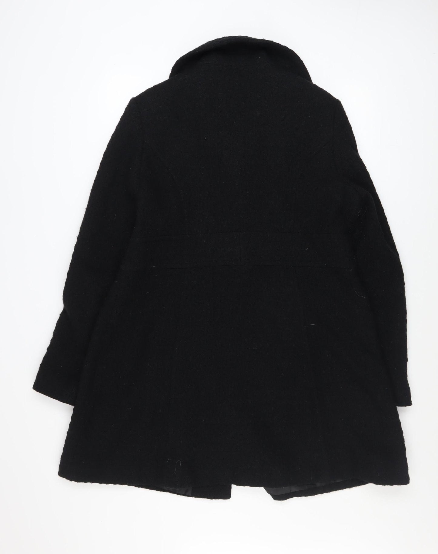 Red Herring Maternity Women's Black Wool Blend Mid-Length Coat Size 12