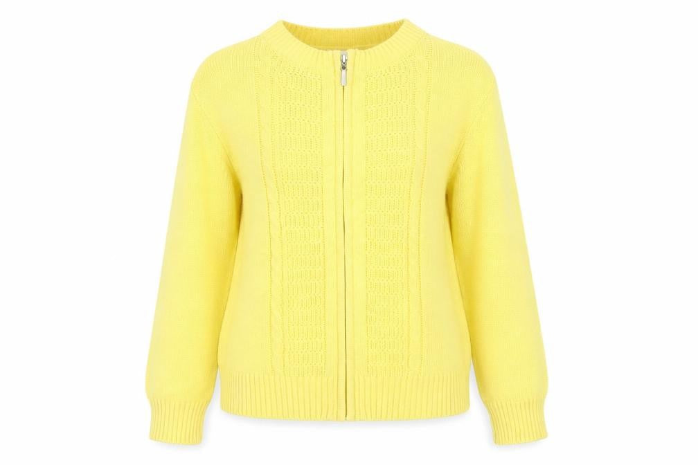 Damart Women Yellow Size 10 Full Zip Cotton Basic Jacket