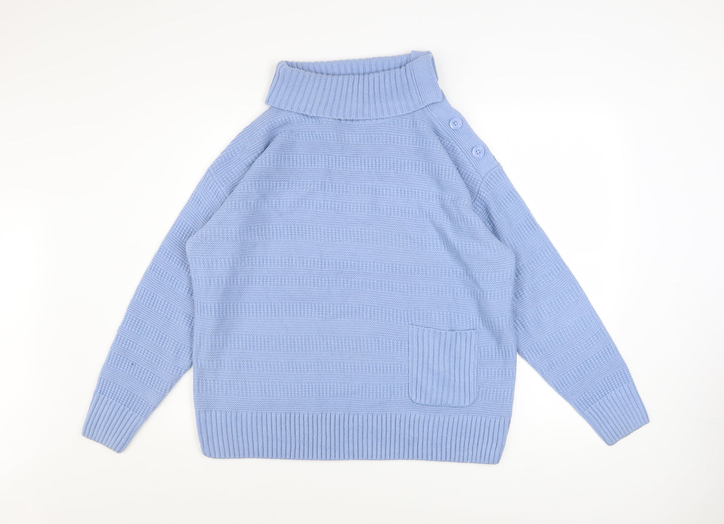 ISLE Collection Women’s Blue Roll Neck Knit Jumper Size M