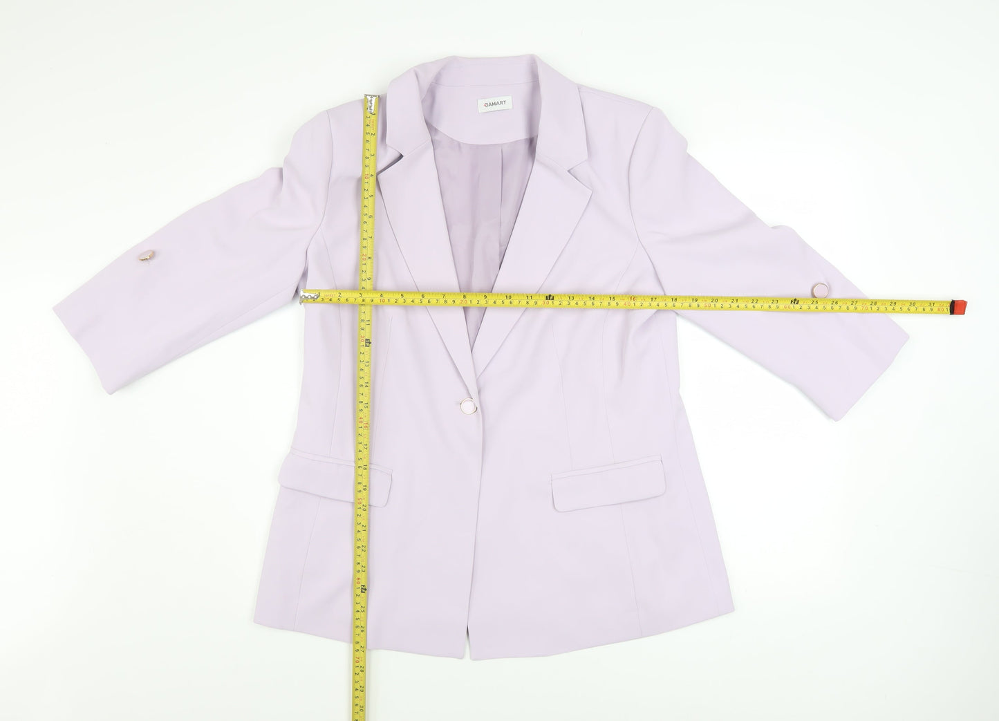 Damart Women's Purple Blazer UK 14 Regular Fit 3/4 Sleeve Jacket