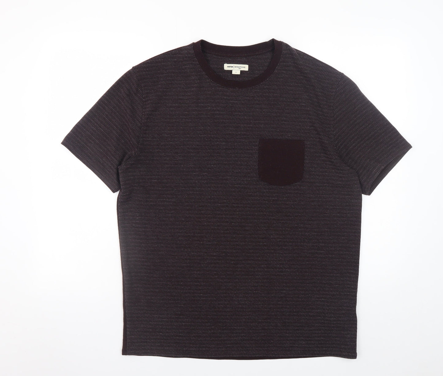 Reiss Nineteen Seventy-One Men's Black Short Sleeve Crew Neck T-Shirt L