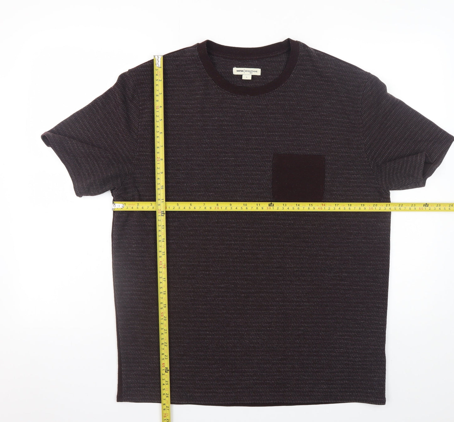 Reiss Nineteen Seventy-One Men's Black Short Sleeve Crew Neck T-Shirt L