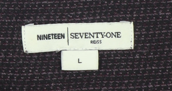 Reiss Nineteen Seventy-One Men's Black Short Sleeve Crew Neck T-Shirt L