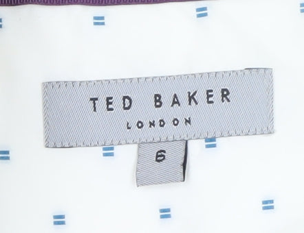 Ted Baker Men's White Slim Fit Long Sleeve Dress Shirt Size 6 (XL)