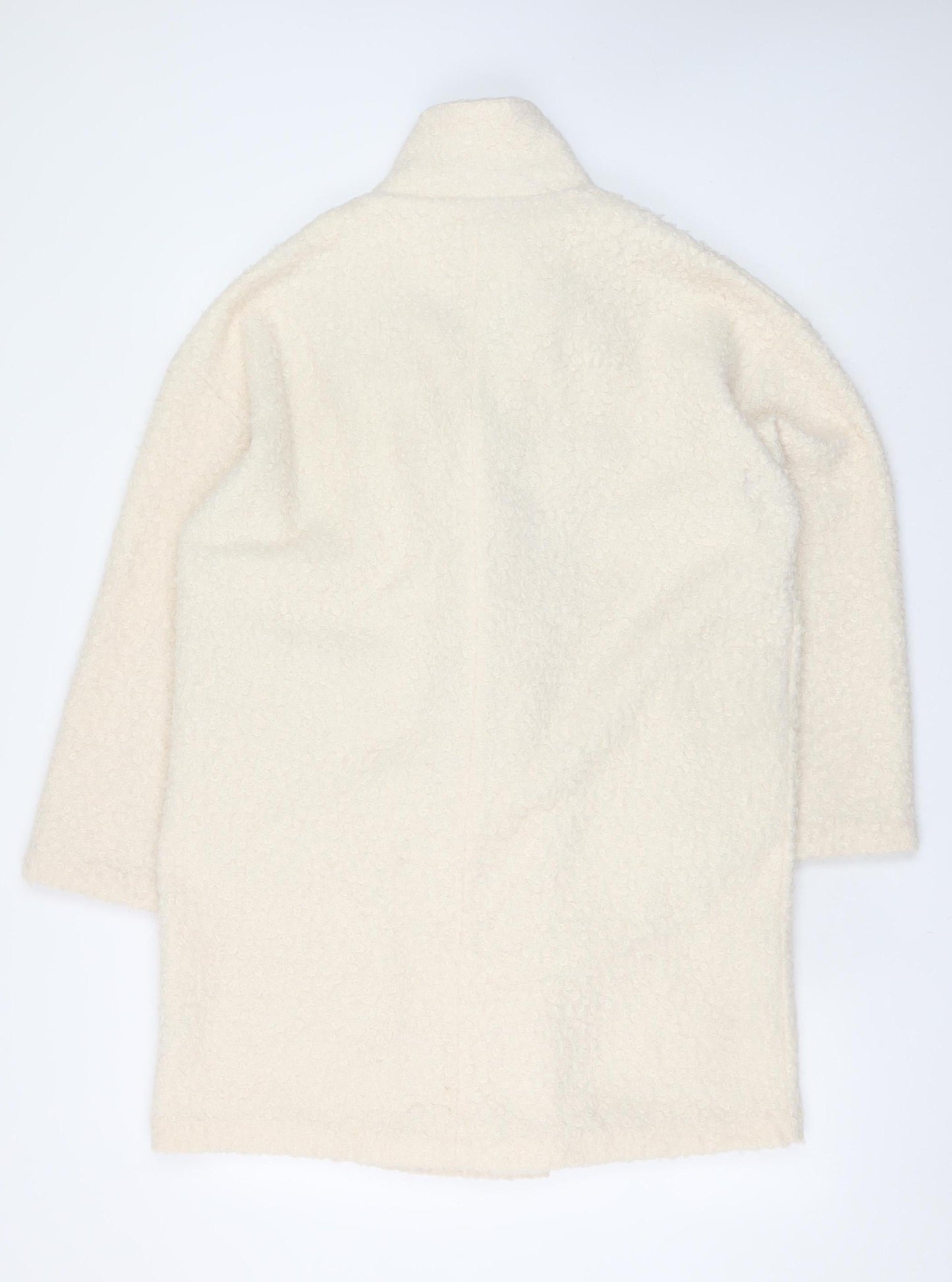 F&F Women Ivory Mid-Length Double Breasted Coat Size 8