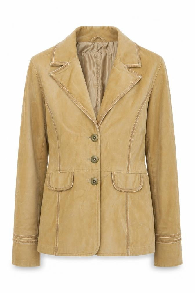 Big Chill Women’s Beige Cotton Vintage Blazer Jacket L