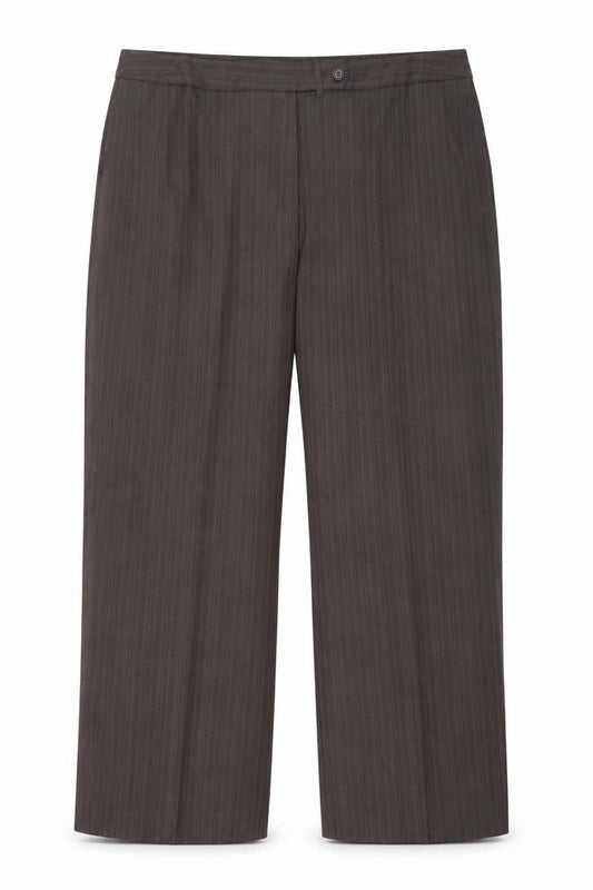 Marks & Spencer Women Brown Pinstripe Dress Pants Size 28 Regular
