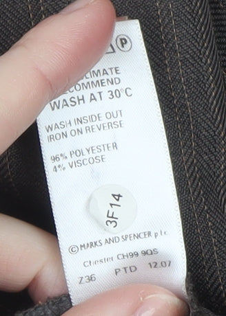 Marks and Spencer Women Brown Pinstripe Dress Pants Size 28 Regular
