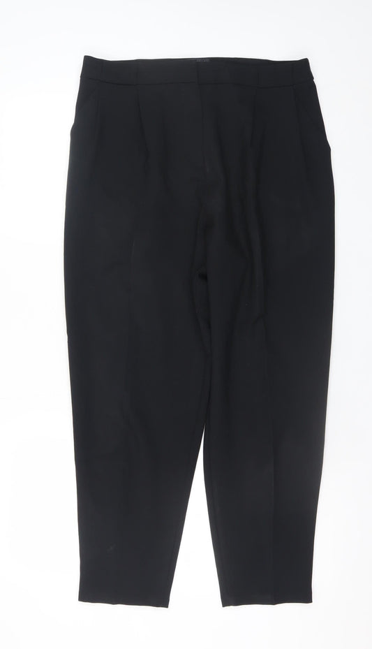 ASOS DESIGN Women's Black Cropped Tapered Trousers Size 12