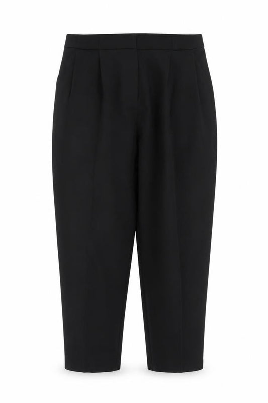 ASOS DESIGN Women's Black Cropped Tapered Trousers Size 12